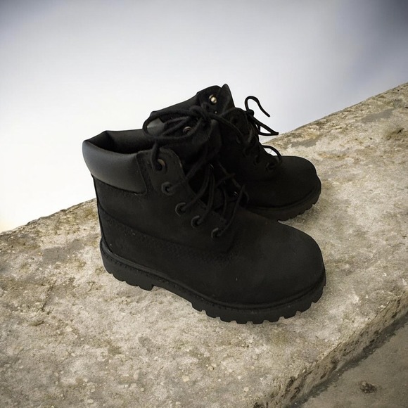 Timberland Other - Timberland 6-Inch Premium Toddler Boots Black Nubuck Waterproof 12807 Size 8